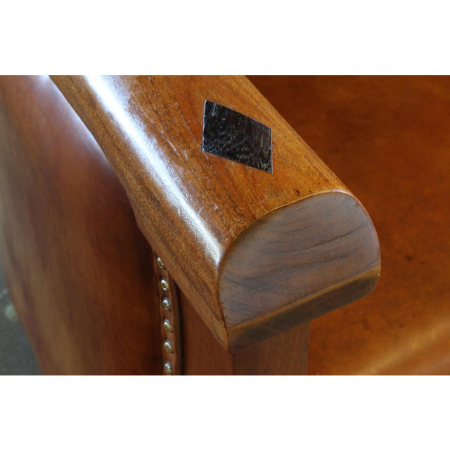 1920s Vintage Leather Club Chairs, 1920s, Set of 2 For Sale - Image 5 of 15
