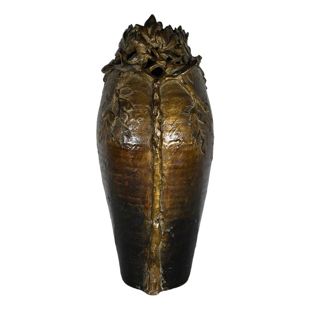 Art Nouveau Enameled Ceramic Vase by Korina, 1900s For Sale