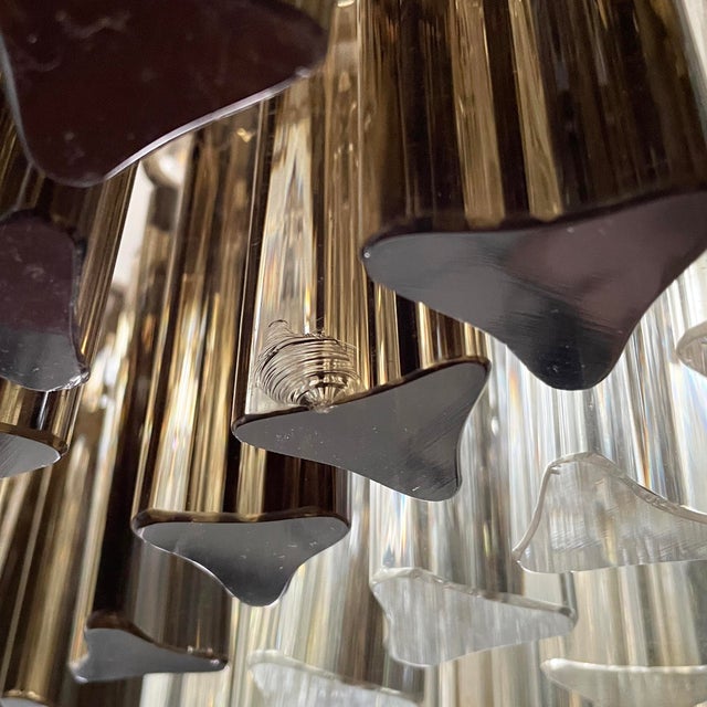 Black Mid-Century Modern Italian Murano Glass Chandelier attributed to Paolo Venini, 1950s For Sale - Image 8 of 18