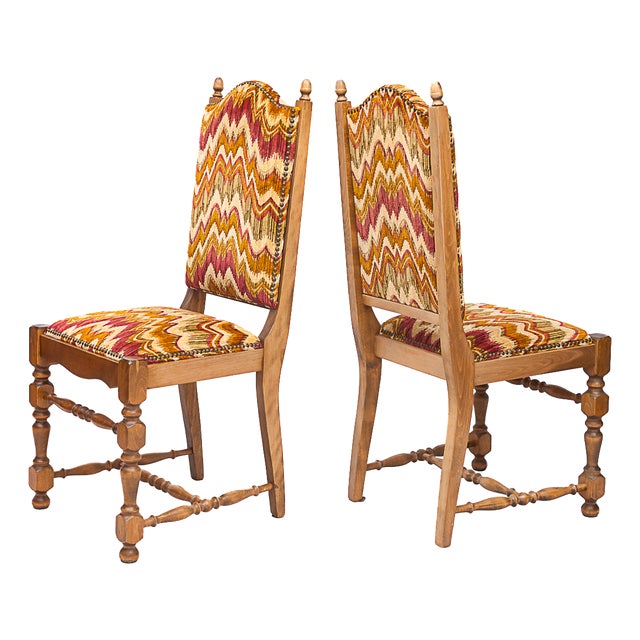 High Chairs in Missoni Fabric, 1950, Set of 6 For Sale