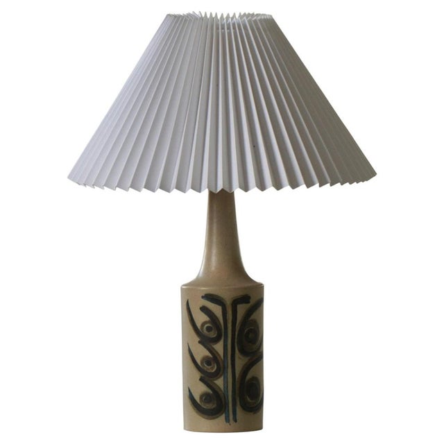 Danish Modern Stoneware Table Lamp in Glazed Ceramic, Okela, 1960s For Sale - Image 15 of 15