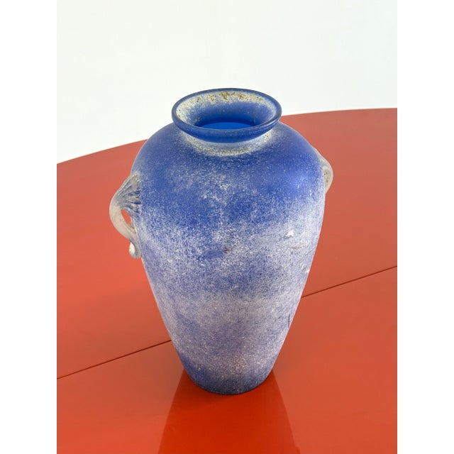 Vintage Murano Amphora Vase in Cobalt Blue, 1980s For Sale - Image 6 of 13
