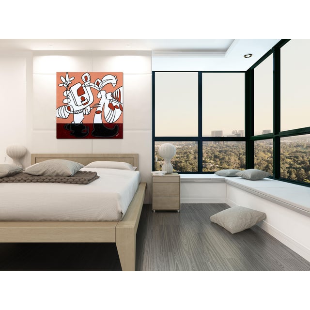 Maroon Maroon Toon - Abstract Large Organic Shape Original Artwork on Canvas by Rue Bootay For Sale - Image 8 of 9