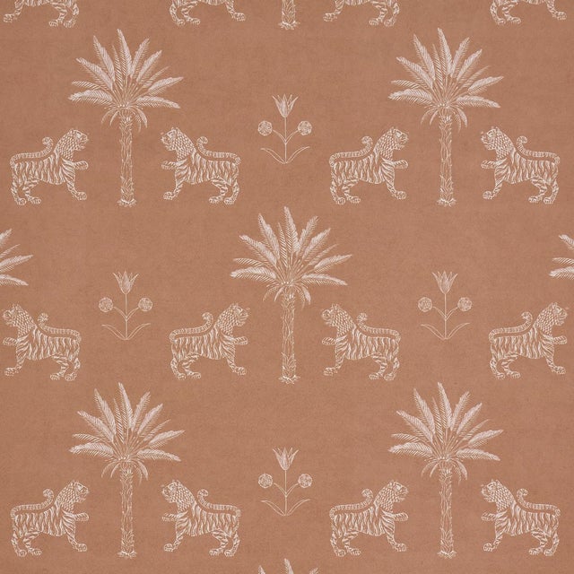 2020s Sample - Schumacher Tiger Palm Silhouette Wallcovering In Mediterranean Spice For Sale - Image 5 of 5