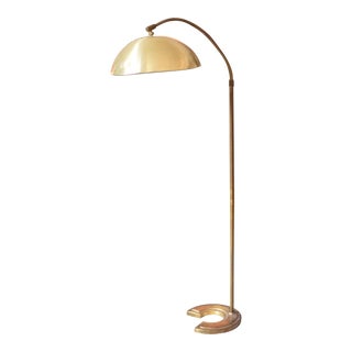 1940s Vintage Brass Lamp With Horseshoe Base For Sale