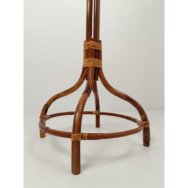 Mid-Century Bamboo Cane & Rattan Coat Rack Stand, Italy, 1950s For Sale - Image 14 of 18