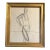 1950’s Original Abstract Charcoal Figure Study Drawing Gilt Wood Frame For Sale