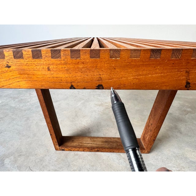 1970s Mid-Century George Nelson-Style Slatted Bench or Coffee Table/ Sold For Sale - Image 12 of 12