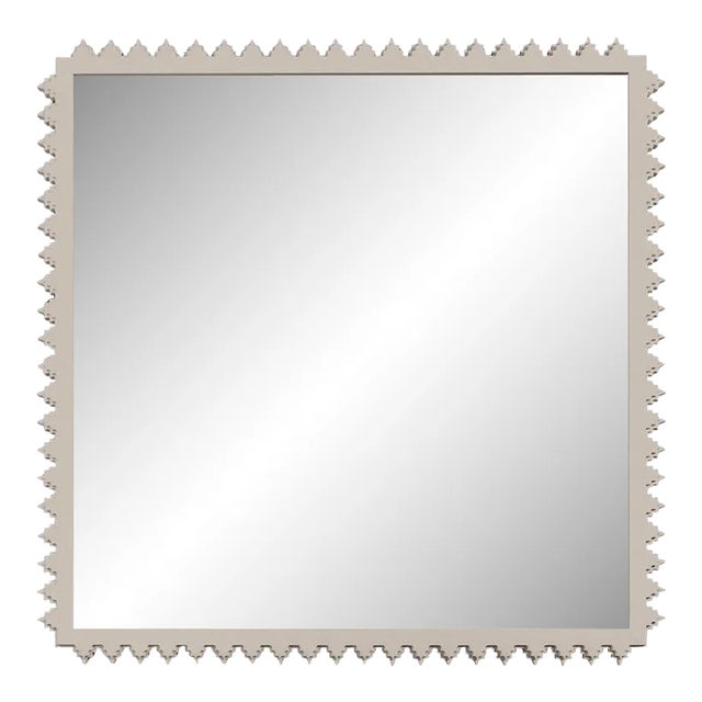 Fleur Home Carnival Muses Square Mirror in Elephant's Breath, 36x36 For Sale