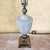 Ceramic Vintage Crackle Glaze Ceramic Table Lamp on Antiqued Brass Base, Transitional Style For Sale - Image 7 of 18