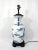 Large Fine Chinese Blue & White Republic Porcelain Landscape Table Lamp With Foo Lions on Ming Style Wood Stand 33" For Sale - Image 4 of 12