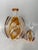 This elegant 19th-century Bohemian crystal decanter combines clear cut crystal with warm amber-colored panels and delicate...