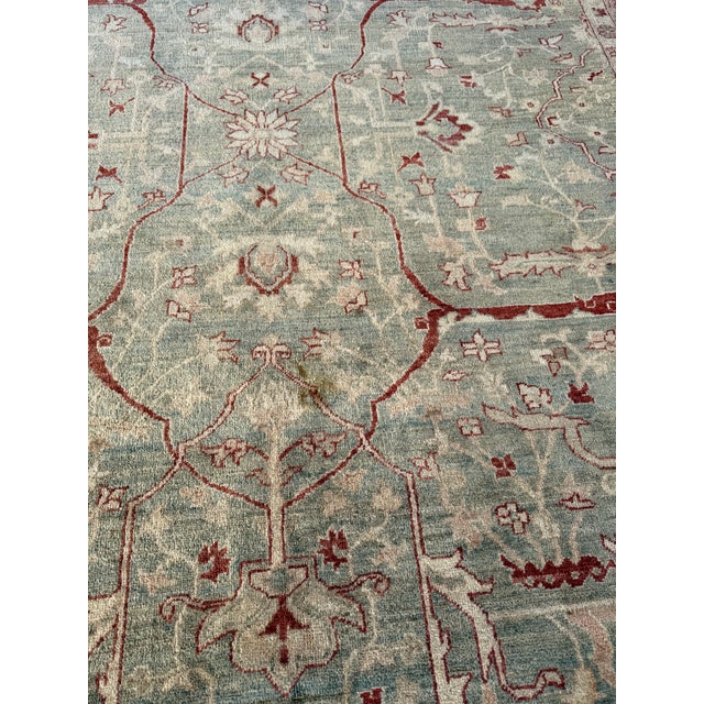 Late 20th Century 8ft 11in × 12ft2in Vintage Pakistani Hand-Knotted Wool and Silk Area Rug For Sale - Image 5 of 15