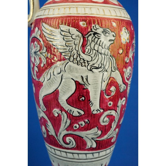 Large Antique Ceramic Amphorae Jugs by Mario Sambuco for Maioliche Deruta, 1890s, Set of 2 For Sale - Image 17 of 18