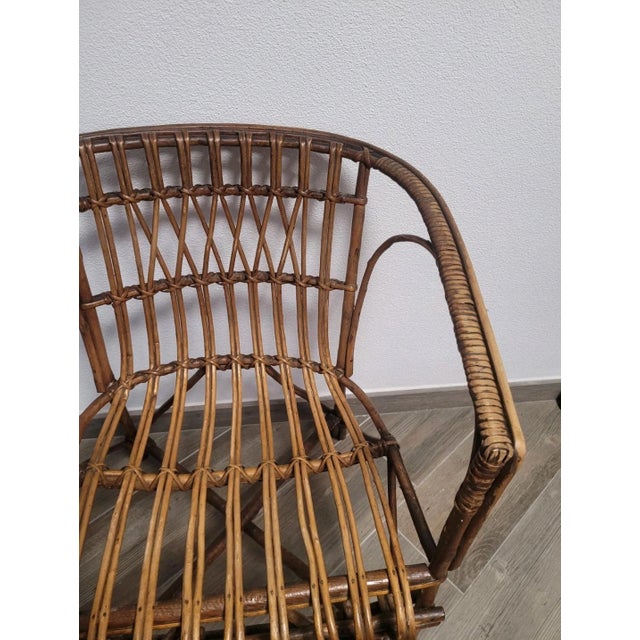 Vintage Bamboo Armchair with Bracket For Sale - Image 5 of 9