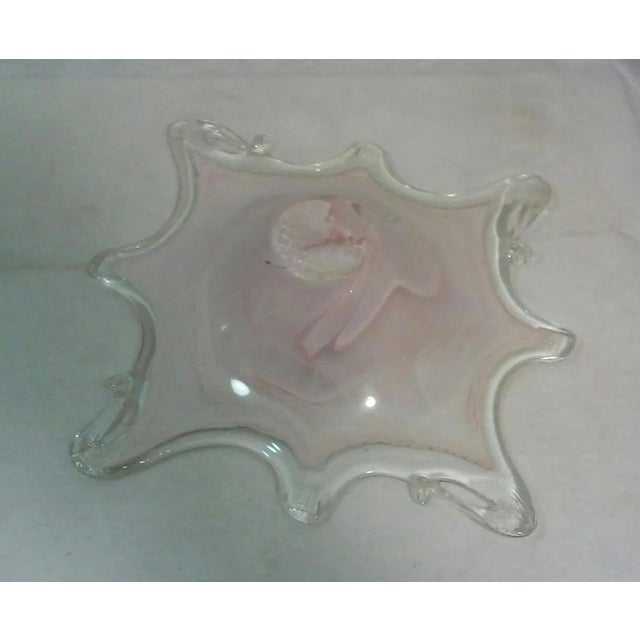 Mid-Century Modern Murano Pink and White Console Bowl For Sale - Image 3 of 11