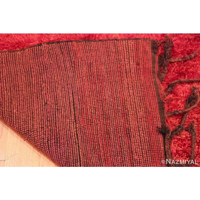Red Nazmiyal Collection Vintage Moroccan Red Shag Berber Rug For Sale - Image 8 of 8