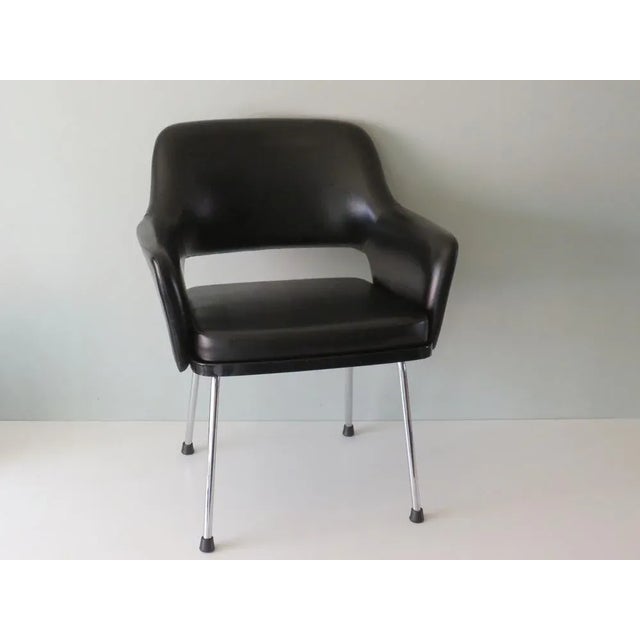 1960s Modernist Armchair in Chrome and Skai, Belgium, 1960s For Sale - Image 5 of 12