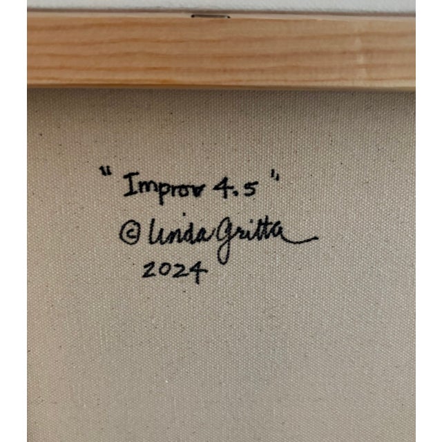 Large Framed Abstract Painting on Canvas by Linda Gritta For Sale In Nashville - Image 6 of 8