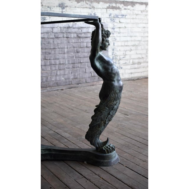 Mid 20th Century Italian Bronze Neoclassical Style Caryatid & Atlas Dining or Work Table For Sale In Philadelphia - Image 6 of 13