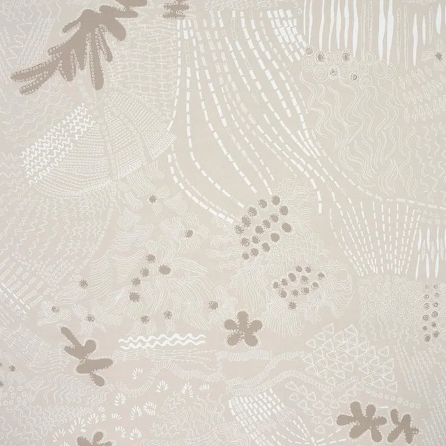 Sample - Schumacher X Clements Ribeiro Haven Wallpaper in Light Neutral For Sale