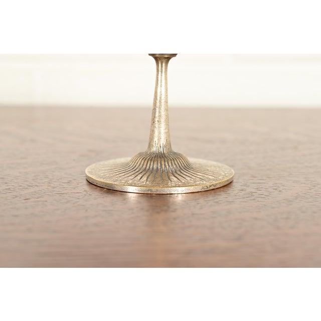 Metal Tiffany Studios New York Bronze Doré Pedestal Bowl or Compote Dish With Greek Key Design For Sale - Image 7 of 11