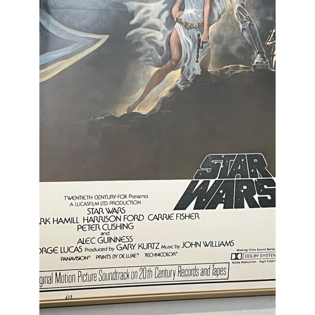 Gold Star Wars "A New Hope" 1977 Original Poster by Tom Jung, 20th Century Fox 1977 For Sale - Image 8 of 14
