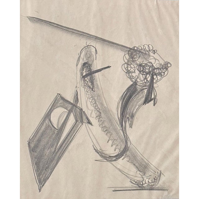 Original graphite drawing series by Bob Berks, signed and dated 1962. 18 x 21 framed in matte black wood with a pale gray...