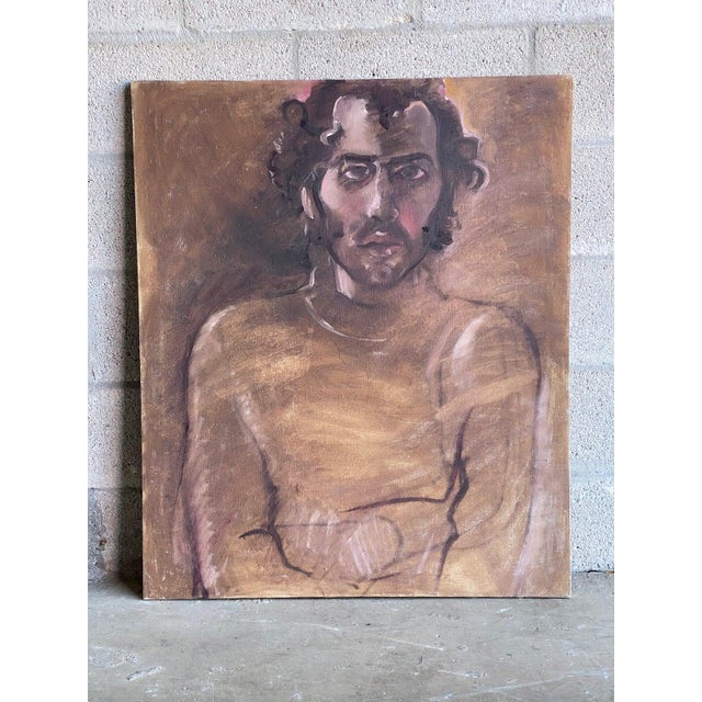 Paint Late 20th Century Boho Chic Regone Pierokkis Signed Oil Painting For Sale - Image 7 of 7