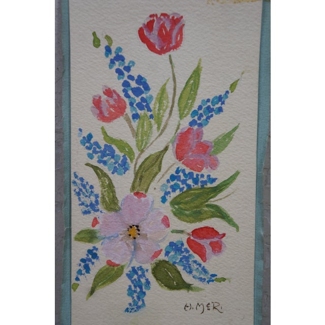 Mid 20th Century Mid Century Helen McRae Botanical Still Life Watercolor Paintings Vase Flowers - Set of 3 For Sale - Image 5 of 11