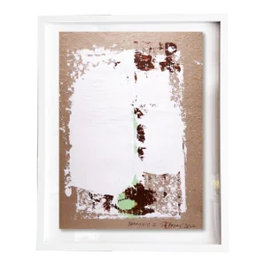 "Harmonic.II" Contemporary Original Abstract Acrylic Painting on Handmade Paper, Framed
