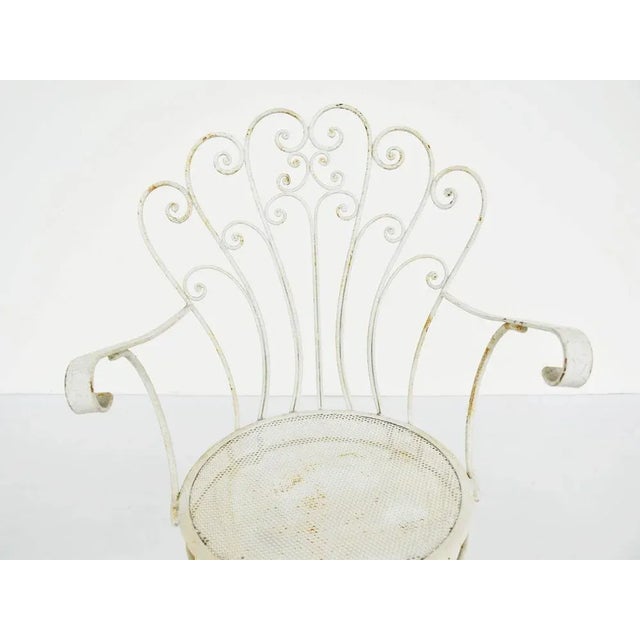 Italian Garden Armhairs in White Metal, 1950s, Set of 4 For Sale - Image 6 of 8