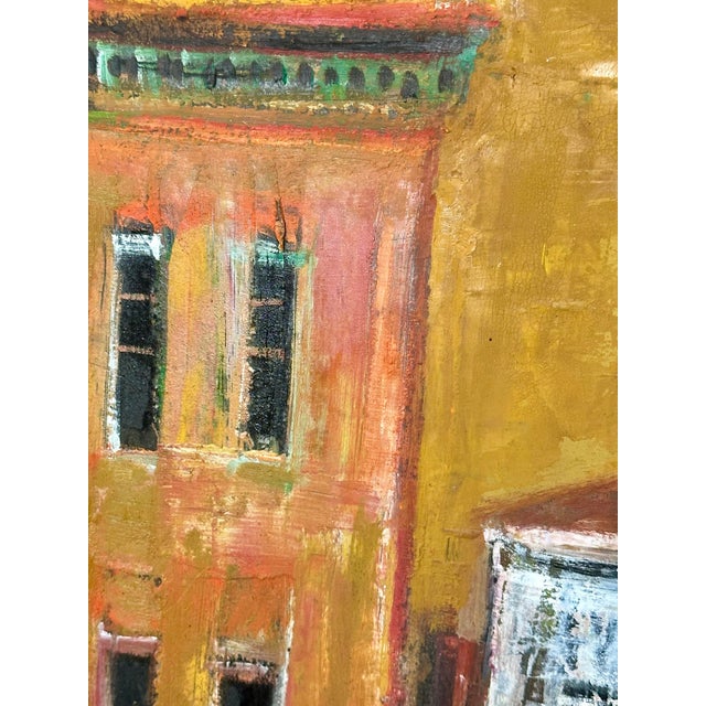 Mid-Century Modern 1960s Herbert Mears Original Oil Painting - Houston Texas Modernist - Mid Century Modern Cafe Scene For Sale - Image 3 of 7