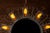 Vintage Spanish Revival Wrought Iron Sunburst Mirrored Light Fixture For Sale - Image 4 of 7