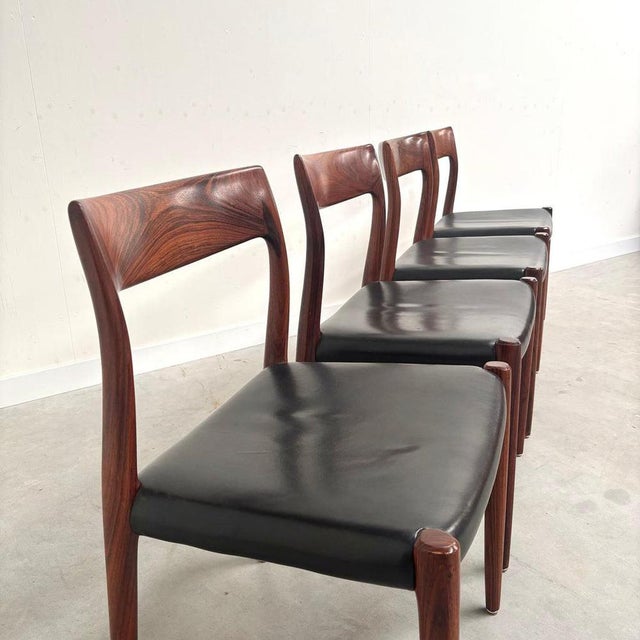 Black Vintage Danish Dining Chairs, 1960s, Set of 4 For Sale - Image 8 of 18