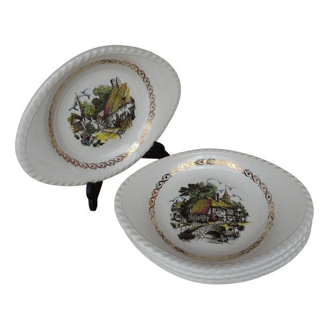 Antique Earthenware Serving Dishes by Keller & Guérin for Lunéville, 1890s, Set of 4 For Sale
