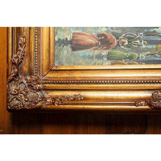Vintage European Street Scene Original Oil Painting Signed J. Turner For Sale - Image 13 of 18