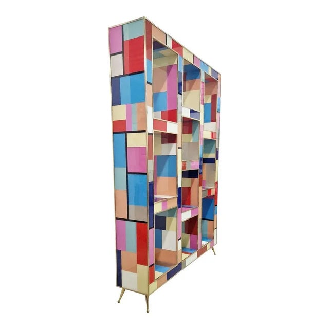 Multicolor Murano Glass Bifacceral Shelf, 1980s For Sale - Image 9 of 11