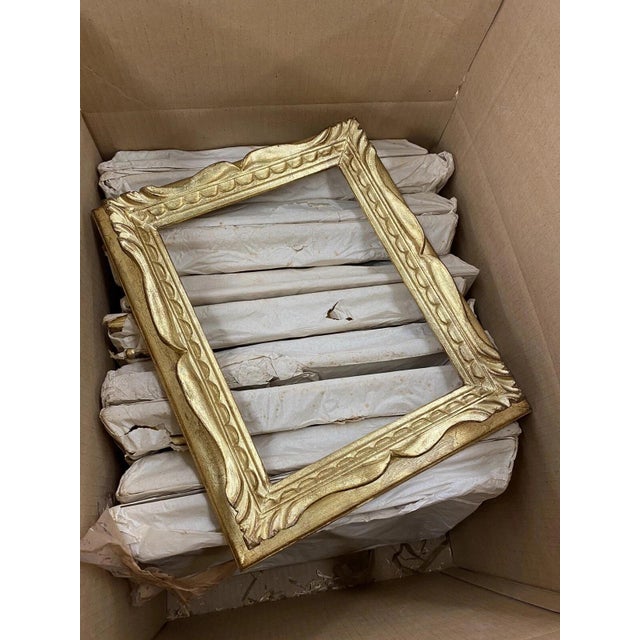 Vintage Italian Hollywood Regency Gold Gilt Wood 14 X 12 Art Picture Frame For Sale - Image 10 of 12