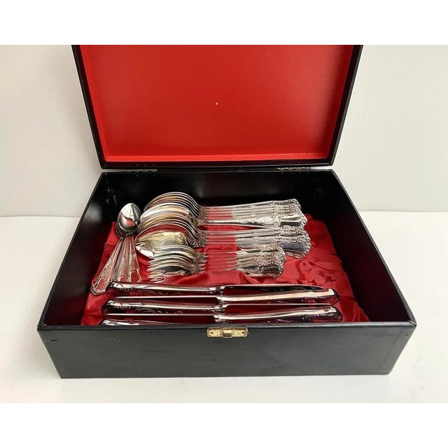 Vintage Cutlery Stainless Steel Set Solingen in Original Case, Germany, 1950s, Set of 60 For Sale - Image 4 of 9