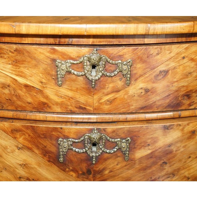 Antique George III Ormolu Mounted Burr Yew Serpentine Commode, 1775 For Sale - Image 16 of 18