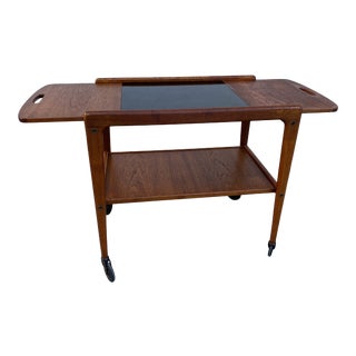 Yngve Ekstrom for Kellemo Danish Teak Expanding Bar Cart For Sale