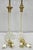 Antique Brass Corinthian Column Crystal Glass Candlestick Small Table Lamps Pair For Sale - Image 10 of 13