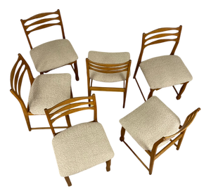 Vintage Oak Ladder-Back Dining Chairs by Henning Kjærnulf, Denmark, 1960s, Set of 6