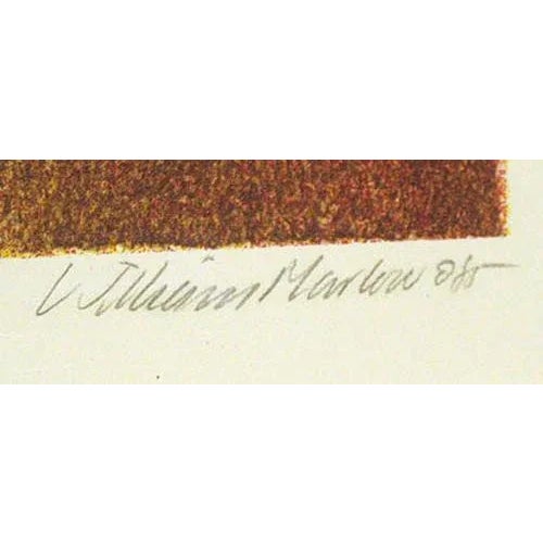 Realism 1980s William Marlow Uncertain Peace Original Lithograph, Framed For Sale - Image 3 of 4