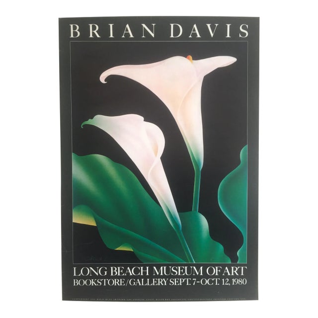 Vintage 1980 Brian Davis Collotype Print "Calla 1" Long Beach Museum Exhibition Poster For Sale