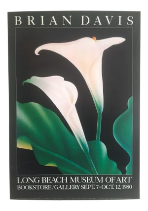 Vintage 1980 Brian Davis Collotype Print "Calla 1" Long Beach Museum Exhibition Poster