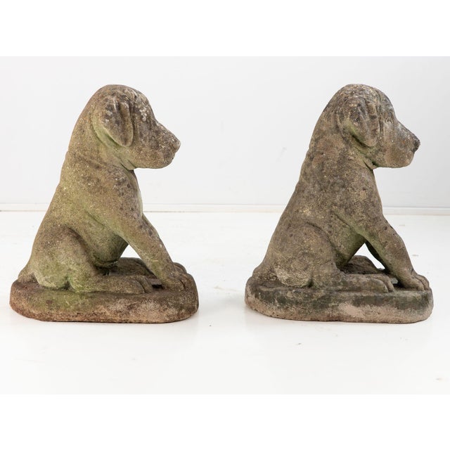 Gray Pair of Composite Stone Boxer Dog Garden Statues, England 1960s For Sale - Image 8 of 14