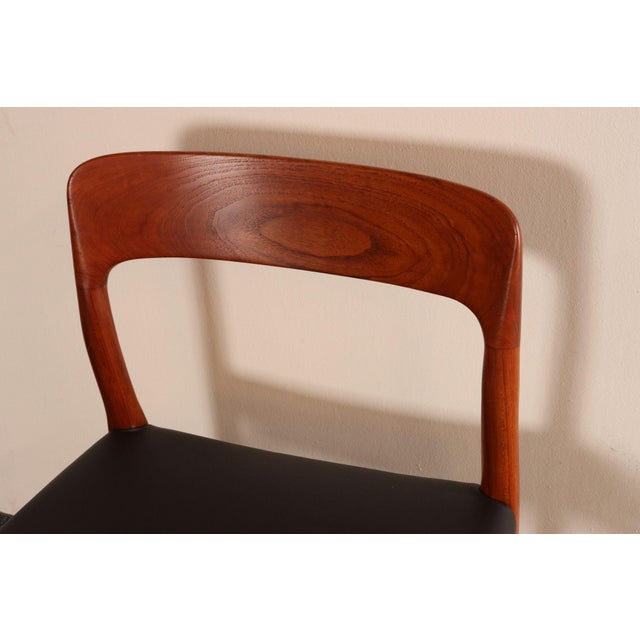 Set of Eight Danish Teak and Leather Niels O Møller Dining Chairs Models 75 & 56 For Sale - Image 9 of 18