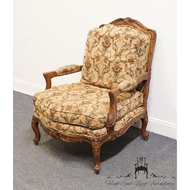 Brown High End Louis XV French Provincial Accent Bergere Arm Chair For Sale - Image 8 of 18